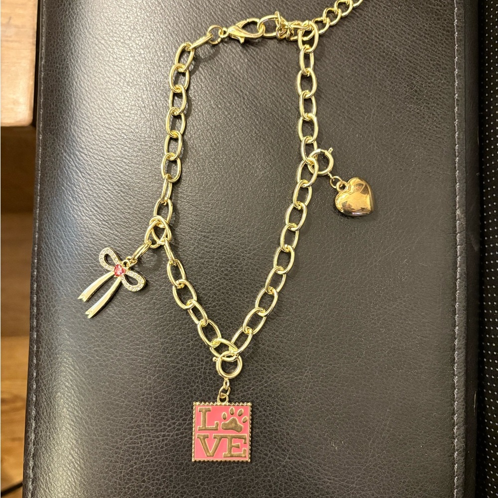 New Pet Dog Gold Chain Necklace with Charms